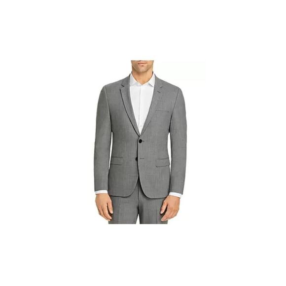 Hugo Arti Textured Extra Slim Fit Suit Jacket Gray Size 40L 0752 - Picture 1 of 1